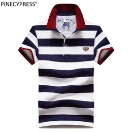 95% Cotton 5% Spandex Quality Summer Man Polo-shirt Fashion Embriodery Striped Casual Male Navy Blue Men Short Sleeve Polo Shirt 220707