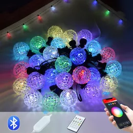 Smart Automation Modules 25/50 LED Crystal Ball RGB Lamp App Control Colorful String Fairy Lights Waterproof Courtyard Garden Christmas Deco