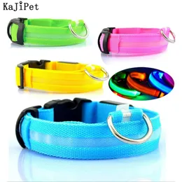 LED PET Nylon Dog Collar Light Night Safety Flashing Glow in the Dark Dog Leash Dogs Luminous Fluorescent Collar Collar Perro 220610