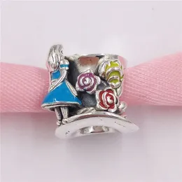 Jewellery Disny Alic in Wonderland & The Mad Hatter Tea Party 925 Sterling Silver kits Fit Pandora style Bead Charm Bracelets DIY Jewelry Gift bangle chain 799348C01