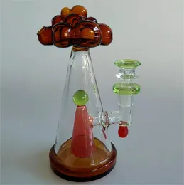 2022 honeycomb bong recycler Gravity Hookah glass ash catcher hookahs Pump nozzle grape triangle thickened bongs oil rig bubble bong full height of 7.4 inches