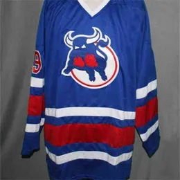 CeUf Birmingham Bulls #9 MICHEL GOULET Hockey Jersey Embroidery Stitched Customize any number and name Jerseys