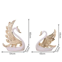 Amantes criativos de cisne ornamentos caseiros móveis de desktop mobiliário resina artesanato estante de estante de guardares decorações de esculturas suprimentos