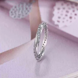 Novas jóias finas inteiras 925 anéis de prata com festas de casamento feminino anéis de moda clara cz anel de arco ajuste pandora woman ring3001