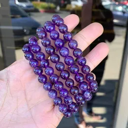 6/8/10/12 мм браслеты аметиста для мужчин Женщины фиолетовые кристаллы.