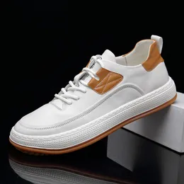High-end leather shoes men's first layer cowhide leisure clown shoe fashion versatile small white gentlemen's shoes A24