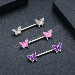 Schmetterlings-Nippelringe, Edelstahl, Nippelpiercing, Barbell, Brustwarzenschutz, Abdeckung, Bar, sexy, für Frauen, Körper, Brust, Schmuck