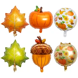 2022 New Thanks Giving Day Balloons Pumpkin Squirrel Birthday One Years Old Party Aluminum Foil Balloon Wedding Baby Shower Decorations