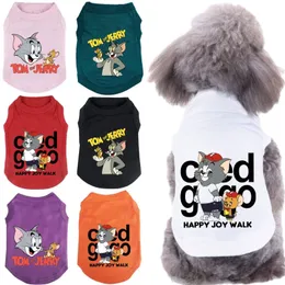 Summer Pet T-shirt Designer Dog Apparel Sublimation Printing Dogs Clothes Soft Cotton Pets Vest for Small Medium Large Dogs Chihuahua French Bulldog Labrador A312