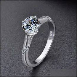 Band Rings Jóias 100% genuínas 925 Sterling Sier Wedding Ring for Women Korea Japan Bling Zircon Engagement Promest YMR973 Drop Delivery 20