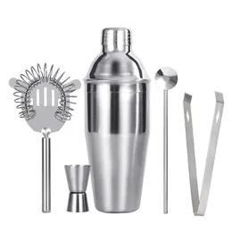 UPORS Stainless Steel Cocktail Set 550ml/750ml Shaker with Muddler Jigger Bar Spoon Ice Tong tender Kit 220509