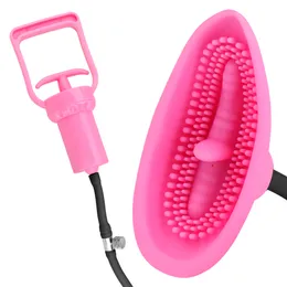 Nippelvibrator vakuum fitta pump klitoris stimulator 10 hastighet sexiga leksaker för kvinna vagina tunga slickar sugande