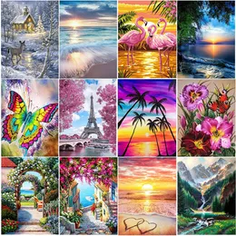 Sublimation 5D DIY Diamond Painting Full Round Landscape Picture Diamond Embroidery Mosaic Cross Stitch Art Rhinestone Home Decoration