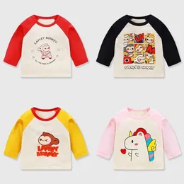 T-shirts barn höstkläder baby långärmad barn pojkar flickor tecknad ptint botten skjorta småbarn klädtröjor