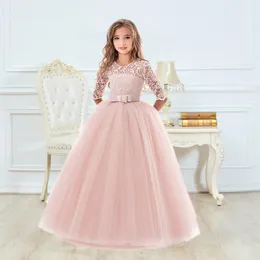 Sukienki dla dziewczynki Dziewczynki Sukienka na wesele i imprezę Ekwijną Komunię luksusową księżniczkę elegancka koronkowa costumegirl's