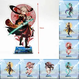 Game Genshin Impact Lnazuma Kamisato Ayaka Yoimiya Kaedehara Kazuha Sayu Cosplay Statue Anime Acrylic Ornament Figure Key Chain AA220318