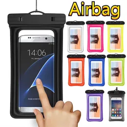 Universal Float Airbag Case Waterproof Swimming Bag Fall för iPhone 6 7 8 11 12 13 14 Pro Max Samsung HTC