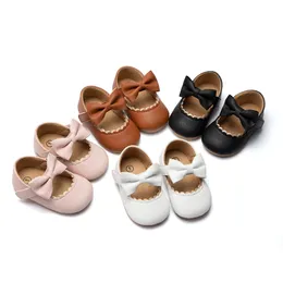 Baby Casual Shoes Infant Toddler Bowknot Non-slip Rubber Soft-Sole Flat PU First Walker Newborn Bow Decor Mary Janes GC1373