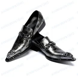 Zapatos de vestir con punta estrecha para hombre, zapatos Oxford de negocios de cuero genuino hechos a mano, zapatos formales para fiesta de boda para hombre