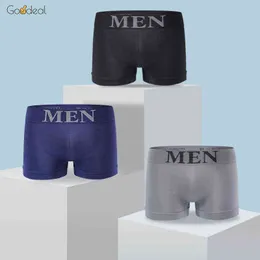 Goodeal Brand 2 Pcs Men Casual Boxers Homme Sexy Seamless Underwear Fashion Panties Letter Comfortable Breathable Underpants G220419
