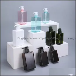 Packing Bottles Office School Business Industrial New100Ml Petg Pump Square Lotion Shower Gel Refillable Empty Plastic Container For Makeu