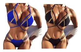 2024 Bikini Gold-stamped Sexy Swimming Suit Three Points Explosive Swimming Suit Split Ladies Stitching Sports swimwear flexible stylish local boots online store