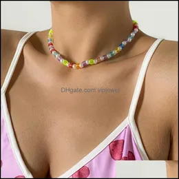 Chokers halsband h￤ngsmycken smycken bohemian colorf blomma ris p￤rla halsband p￤rlkvinnor kort charm handgjorda julklapp flicka droppa