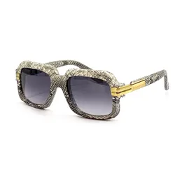Moda caz męskie okulary przeciwsłoneczne projektant damski ciemnozielony wzór węża dekoracyjne okulary rama pary ozdobne herbatę lato na świeżym powieorze Uv400 pory roku okularów przeciwsłonecznych