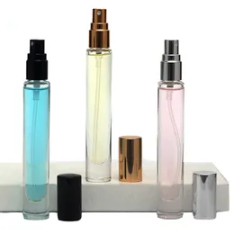 Yeniden Kullanılabilir Mini Parfüm Şişesi Partisi Favor 10ml Cam Şerit Sprey Şişe Seyahat Taşınabilir Dispense Atomizer boş kozmetik şişeleri