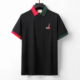 2022SS Designer Polo -Shirts Männer Luxus Polos Freizeitmänner T -Shirt Schlange Bienenbrief Print Stickerei Mode High Street Man Tee W14