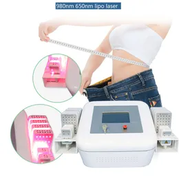 Diodo 4D Diodo Lipo Laser Máquina Equipamento de beleza 650nm 980nm Lipolaser frio Contorno de queima de gordura de emações Reduzir celulite