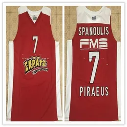 Nikivip Vassilis Spanoulis #7 Olympiacos Olympiakos Euroleague Pireu Retro Basketball Jersey Men's Stitched Custom Nome Nome Jerseys