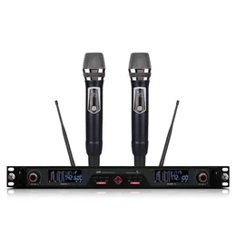 Pro UHF Dual Wireless Microphone System Handheld For Home Karaoke Speaker Singing DJ KTV Party Stage Church Show MIC U10B