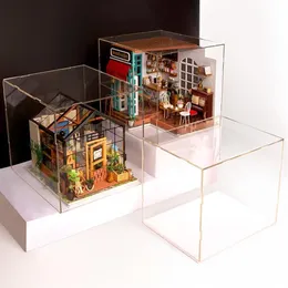 Robotime Transparente Staubschutz-Displaybox für Puppenhaus, 3 mm dicke Acrylplatte für Ausstellungsraum, staubgeschützt, DG01Z Y245H