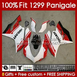 Injektionsmögelkropp för Ducati Panigale 959R 1299R 959S 1299S 2015-2018 BOODYWORK 140NO.123 959 1299 S R 2015 2016 2017 2018 959-1299 15 16 17 18 18 OEM FAIRING RED VIT