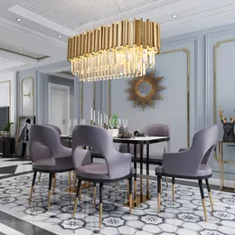 Pendant Lamps Rectangle Crystal Chandelier Gold Luxury LED Hanging Lamps Large Lighting Chassis for Living Room Bedroom Dining Hall Decor
