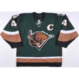 MThr 2006-07 #4 Ed Campbell Utah Grizzlies Game MEN'S Hockey Jersey Embroidery Stitched Customize any number and name