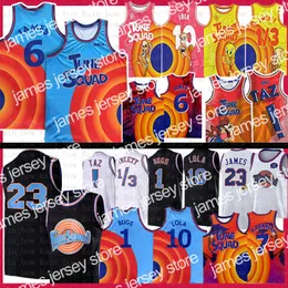 Nieuwe 1 Bugs 10 Lola Movie Space Jam 2 Tune Squad Lebron 6 James Basketball Jersey Youth Mens Blue 2021 23 22 Bill Murray