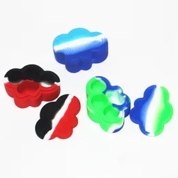 4 in 1 Cloud Shape Silicone Jars Dab Wax Oil Container box 22 Ml Stackable Silicon Containers smoking bowl quartz banger dabber tool