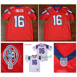 NA85 16 SHANE FALCO JERSEY 교체 레드 화이트 영화 풋볼 저지 스티치 크기 S-XXXL