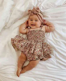 0–18 Monate Baby, ärmelloses, elegantes Kleid mit Haarschmuck, verstellbare Träger, Rüschen, Dekoration, Schleife, Frühlingskleidung, einfacher Stil, G220517
