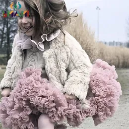 1-10Y Girls Tutu Skirt Ballerina Pettiskirt Layer Fluffy Barn Ballettkjolar För Party Dance Princess Girl Tulle Miniskirt 220326