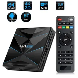 HK1 Super Android 9.0 Smart TV Box RK3318 Assistant Google Assistant 4K 3D UTRAL HD 4G 64G Dual WiFi Media Player