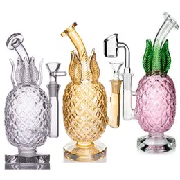 Pembe ananas nargile cam beher bongs 7.8 "boyunda