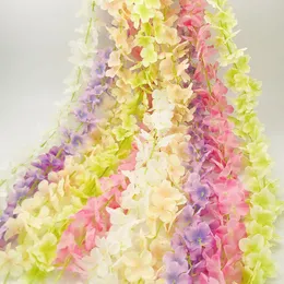 Ghirlande di fiori decorativi Vite di fiori artificiali per la festa di nozze Famiglia Decorazione della camera dei bambini Fai da te Falso 2 metri di lunghezzaDeco