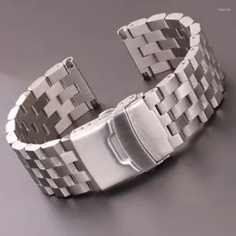 Assista bandas pulseira de pulseira de aço inoxidável 18mm 20mm 22mm 24mm homens homens sólidos metal escovado Band para Gear S3 Banda Acessórios Hel