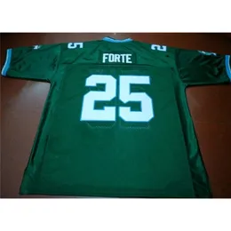 UF Chen37 희귀 커스텀 남성 청소년 여성 빈티지 #25 툴레 인 Matt Forte Green Football Jersey Size S-5XL 또는 이름 또는 숫자 저지