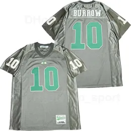 Chen37 Men High School Athens 10 Joe Burrow Football Jersey Team Color Grey Heartables