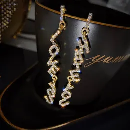 Dingle ljuskrona koreanska långa örhängen för kvinnor 2022 smycken mode kristall guld örhänge accesorios mujer vintage drop brincos ins helhet