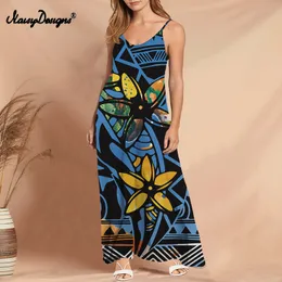 Noisydesigns Boho Women Long Dress Sleeveless Summer Sundress V Neck Beach Party Women Casual Robe Femme Plus Size Dropship 220627